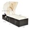 Costway Patio Rattan Lounge Chair Chaise Cushioned Top Canopy Adjustable White